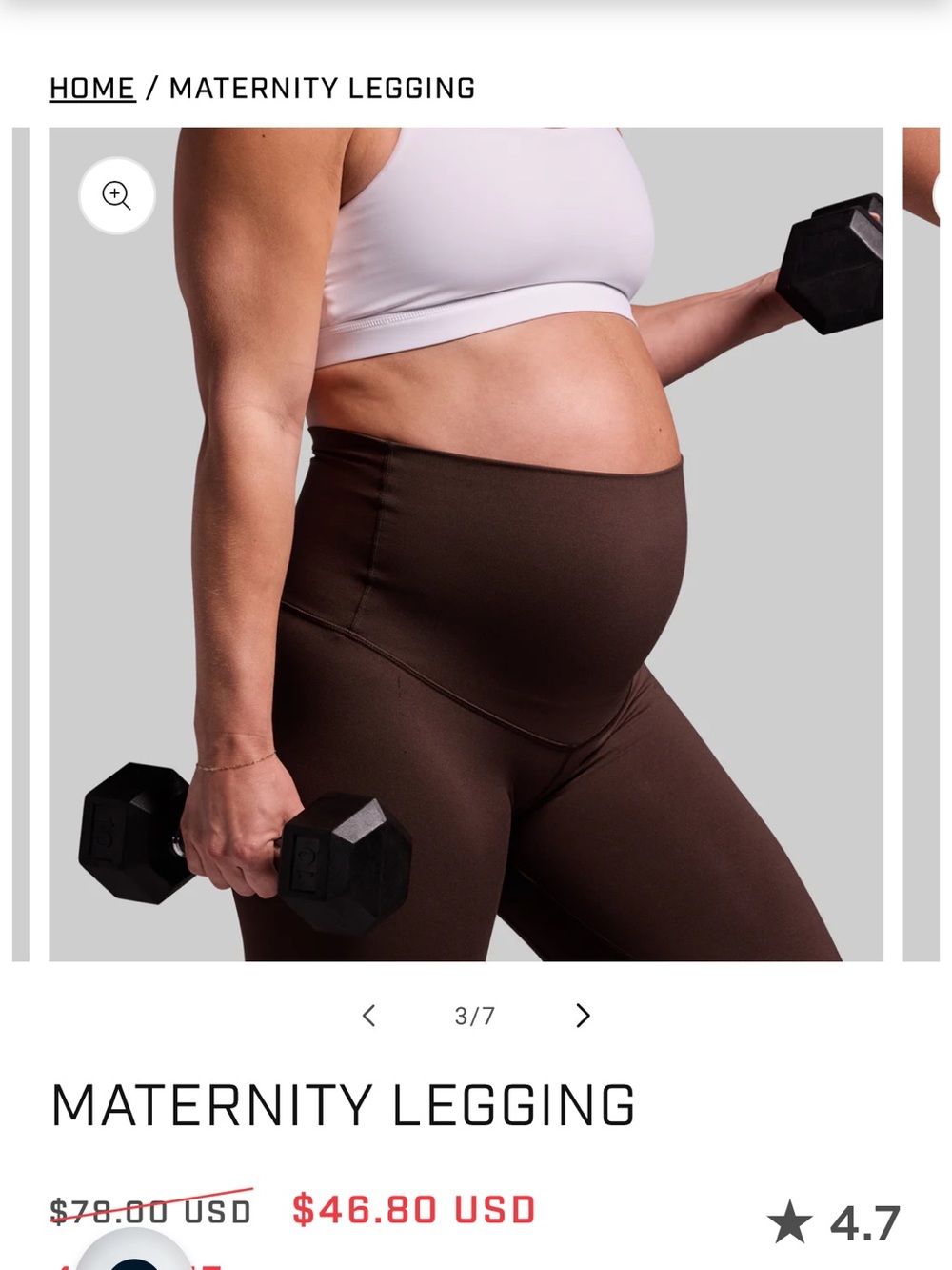 Born primitive Maternity Legging in Dark Brown Small